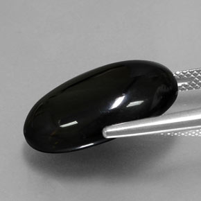 Ágata preto natural 14,26ct, corte oval, opaco