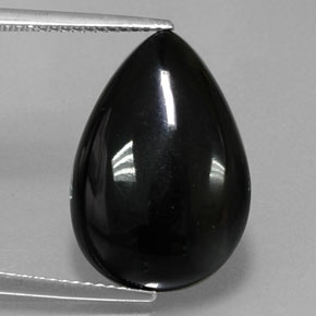 Ágata Preto Natural 10.43ct, Formato de pêra, Opaco
