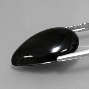 Ágata Preto Natural 10.43ct, Formato de pêra, Opaco