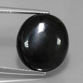 Ágata preto natural 10,40ct, corte oval, opaco