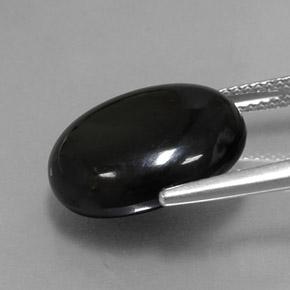 Ágata preto natural 10,40ct, corte oval, opaco