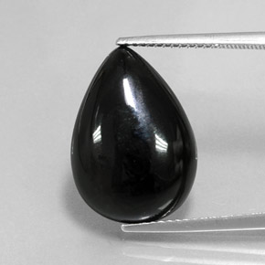 Ágata preto natural 11,73ct, formato de pêra, opaco