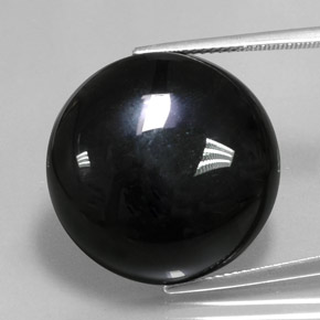 Ágata preto natural 36,81ct, corte redondo, opaco