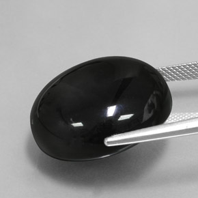 Ágata preto natural 36,81ct, corte redondo, opaco