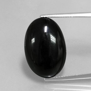 Ágata preto natural 13,65ct, corte oval, opaco