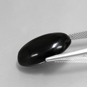 Ágata preto natural 13,65ct, corte oval, opaco