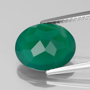 Ágata verde natural 3,80ct, transparente, transparente/translúcido