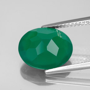 Ágata verde natural 4,24ct, transparente, transparente/translúcido