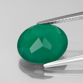 Ágata verde natural 4,26ct, transparente, transparente/translúcido