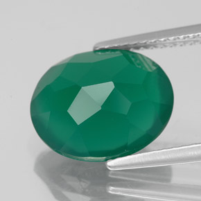 Ágata verde natural 4,46ct, transparente, transparente/translúcido