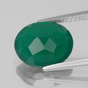 Ágata verde natural 3,73ct, transparente, transparente/translúcido
