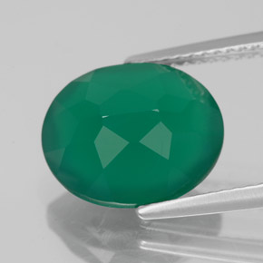 Ágata verde natural 4,55ct, transparente, transparente/translúcido