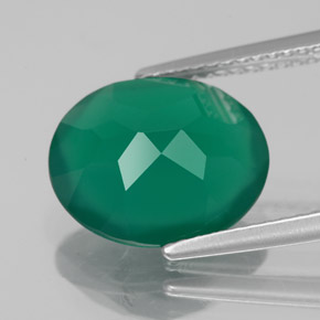 Ágata verde natural 3,75ct, transparente, transparente/translúcido