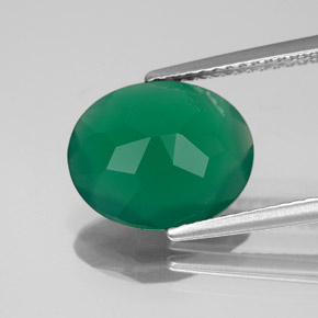 Ágata verde natural 2,98ct, transparente, transparente/translúcido
