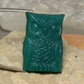 Ágata verde natural 39,61ct, forma extravagante, translúcido