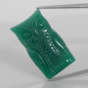 Ágata verde natural 31,38ct, forma extravagante, opaco
