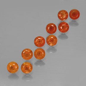 Pedras preciosas de ágata laranja natural de  ct, corte redondo, transparente