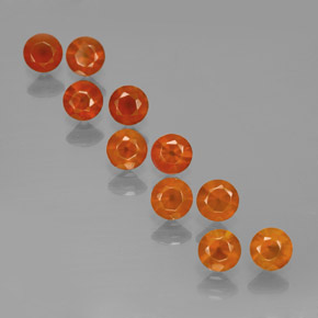 Pedras preciosas de ágata laranja natural de  ct, corte redondo, transparente
