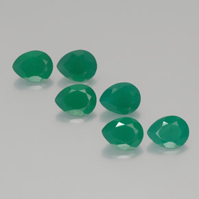 Pedras preciosas de ágata verde natural de  ct, formato de pêra, translúcido