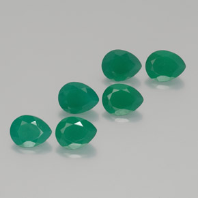 Pedras preciosas de ágata verde natural de  ct, formato de pêra, translúcido