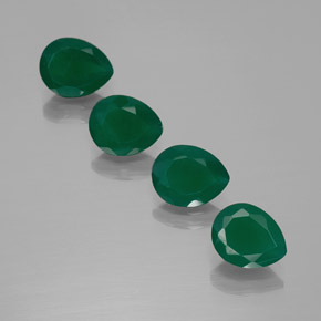 Pedras preciosas de ágata verde natural de  ct, formato de pêra, translúcido