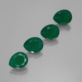 Pedras preciosas de ágata verde natural de  ct, formato de pêra, translúcido