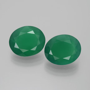 Pedras preciosas de ágata verde natural de  ct, corte oval, transparente