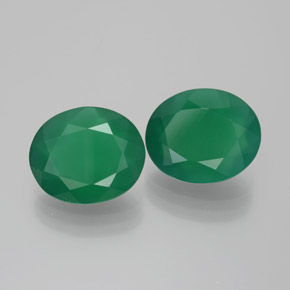 Pedras preciosas de ágata verde natural de  ct, corte oval, transparente