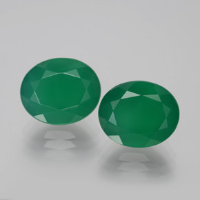 Pedras preciosas de ágata verde natural de  ct, corte oval, transparente