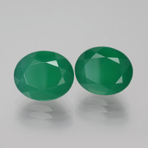 Pedras preciosas de ágata verde natural de  ct, corte oval, transparente