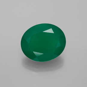 Ágata verde natural 4,31ct, corte oval, transparente