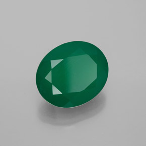 Ágata verde natural 4,31ct, corte oval, transparente