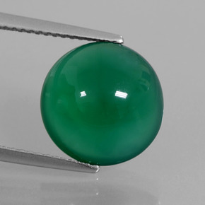 Ágata verde natural 6,11ct, corte redondo, translúcido