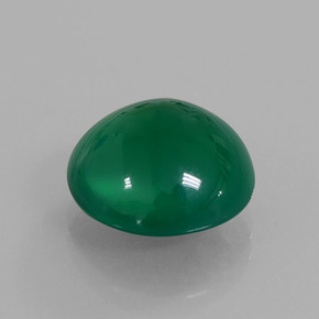 Ágata verde natural 6,11ct, corte redondo, translúcido