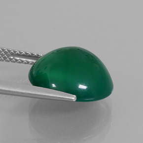 Ágata verde natural 6,11ct, corte redondo, translúcido