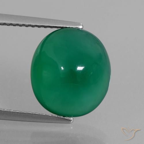 5.87ct Natural Verde floresta Ágata, oval, Translúcido