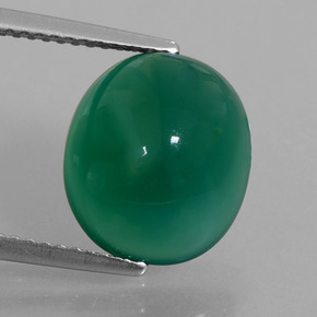 Ágata verde natural 5,78ct, corte oval, translúcido