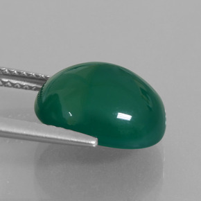 Ágata verde natural 5,78ct, corte oval, translúcido