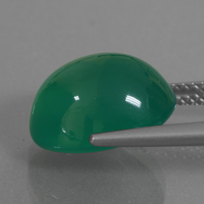 Ágata verde natural 6,79ct, corte oval, translúcido