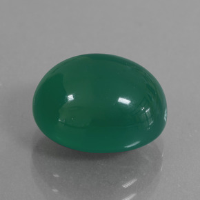 Ágata Verde profundo médio Natural 7.65ct, Corte Oval, Translúcido