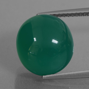 Ágata verde natural 8,33ct, corte oval, translúcido