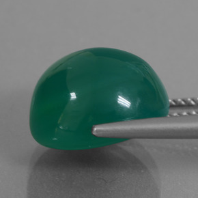 Ágata verde natural 8,33ct, corte oval, translúcido