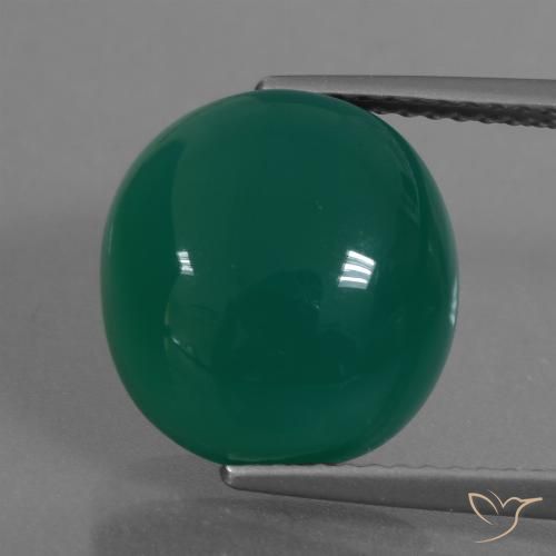 7.18ct Natural Verde médio Ágata, oval, Translúcido