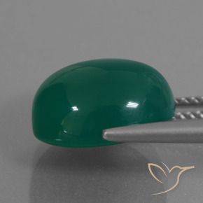 Ágata Verde médio Natural 7.18ct, oval, Translúcido