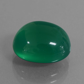 Ágata verde natural 6,52ct, corte oval, translúcido