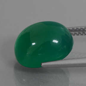 Ágata verde natural 6,52ct, corte oval, translúcido
