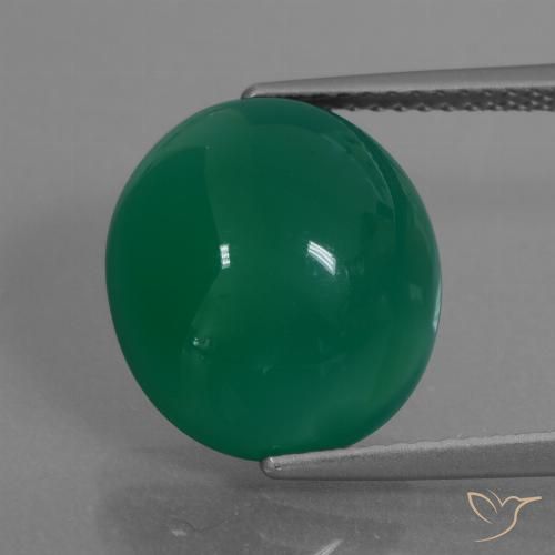 7.24ct Natural Verde floresta Ágata, oval, Translúcido