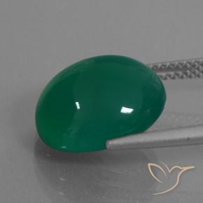Ágata Verde floresta Natural 7.24ct, oval, Translúcido