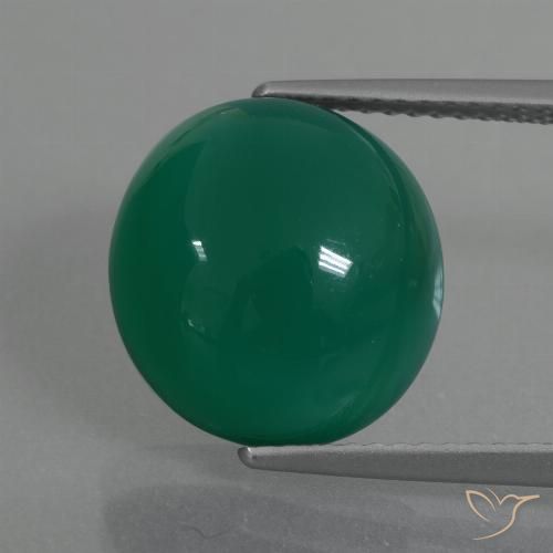 7.28ct Natural Verde médio Ágata, oval, Translúcido