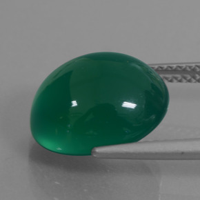 Ágata verde natural 7,86ct, corte oval, translúcido